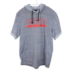 UNDER ARMOUR Size M Grey Red Utah Basketball Loose Fit Short Sleeve Hoodie